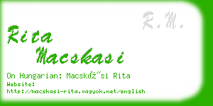 rita macskasi business card